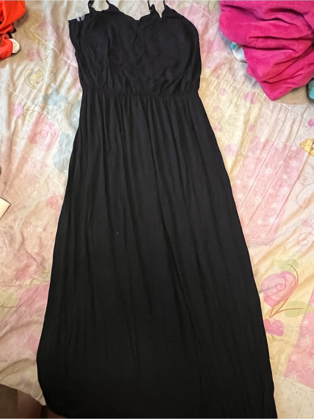 Lush Black Spaghetti Strap Maxi Dress